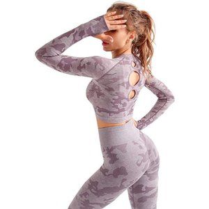 Camo Seamless Leggings & Crop Top Set